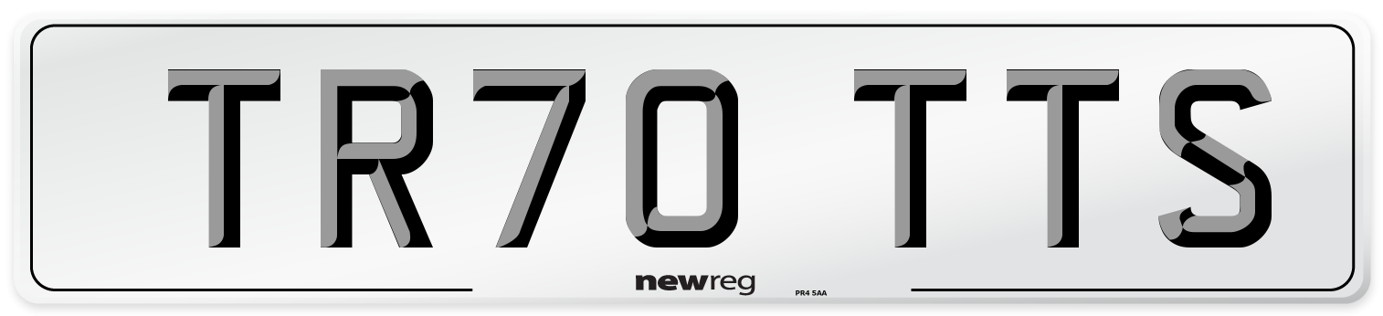 TR70 TTS Number Plate from New Reg